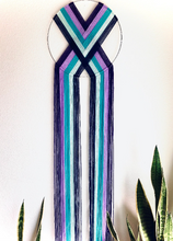 Load image into Gallery viewer, Ready to Ship SALE! "Goosey's Mermaid" macramé heart weave wall hanging