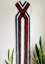 Load image into Gallery viewer, &quot;Portland Basketball Fan&quot; macramé heart weave wall hanging ❤️🖤🤍