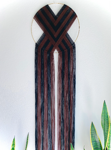 Ready to Ship SALE! "Power" macramé heart weave wall hanging 🤎🖤🤎