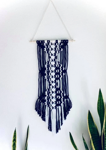 "Diamond Vibes” macramé wall hanging