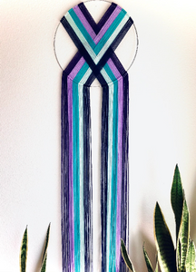 Ready to Ship SALE! "Goosey's Mermaid" macramé heart weave wall hanging